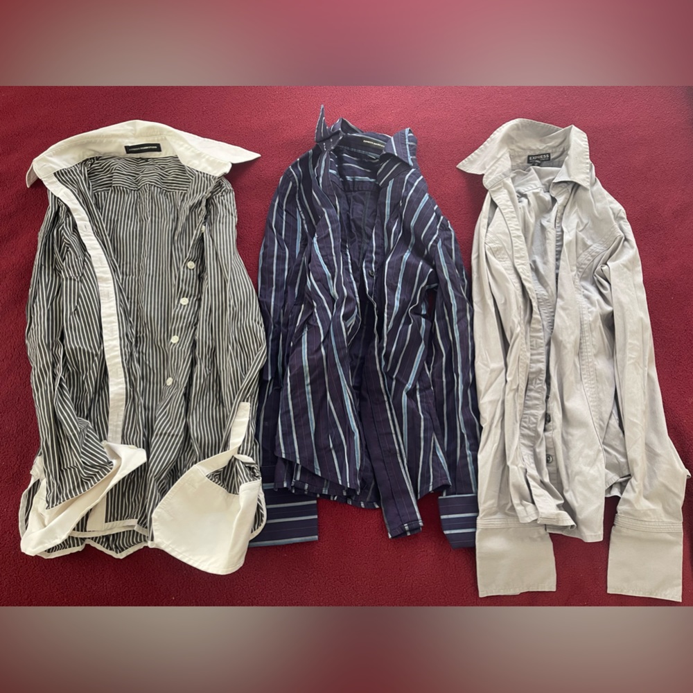 3 Express button down professional shirts in xs